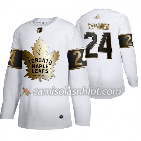 Camisola Toronto Maple Leafs Kasperi Kapanen 24 Adidas 2019-2020 Golden Edition Branco Authentic - Homem